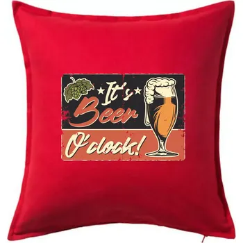 Polštář Čas na pivo - Polštář 50x50 - 50x50 - Pouze potah ( Červená )