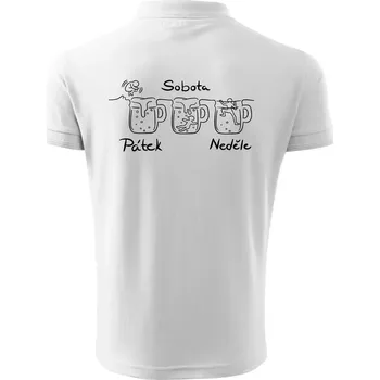 Pánská košile Pátek sobota neděle pivo - Polokošile pánská Pique Polo 203 - 4XL ( Bílá )
