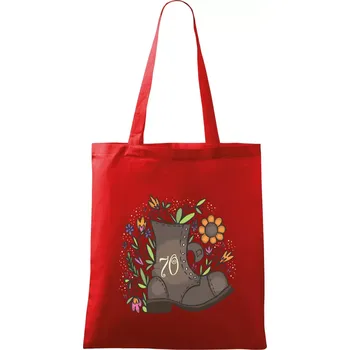 Nákupní taška Stará bota 70 - Taška bavlněná - 42 x 38 cm ( Červená )