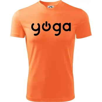 Chlapecké tričko Power yoga logo - Dětské triko sportovní (dresovina) - 122 cm/6 let ( Neon mandarine )
