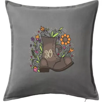 Polštář Stará bota 30 - Polštář 50x50 - 50x50 - Pouze potah ( Tmavě šedý melír )