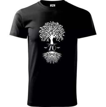 Pánské tričko Narozeninový strom 70 - Triko extra velké (5-8XL) - 8XL ( Černá )