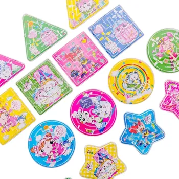 ostatní stavebnice Sada 12 ks plastové bludiště pro děti s kuličkou 5 x 5 cm Logická hračka Náhodné tvary a barvy Trojúhelník Čtverec Kruh Hvězda