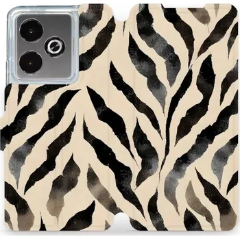 Pouzdro na mobilní telefon Flipové pouzdro Mobiwear - Realme GT 7T - VA53S Zebří (Knížkové flip pouzdro, obal, kryt na mobil Realme GT 7T - VA53S Zebří, materiál Umělá kůže + TPU - ochrana 360°, stojánek, silikonová vanička, magnetické zavírání)