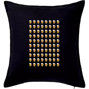 Polštář Narozeniny - 80x pivo - Polštář 50x50 - 50x50 - Pouze potah ( Černá )