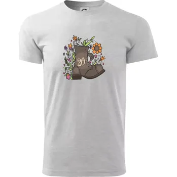 Pánské tričko Stará bota 20 - Triko extra velké (5-8XL) - 8XL ( Světlešedý Melír )