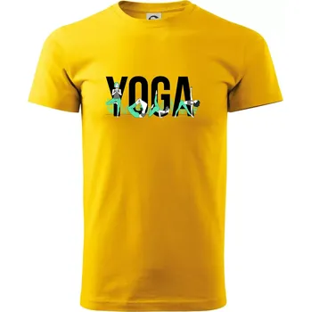 Pánské tričko Yoga nápis barevný - Triko extra velké (5-8XL) - 6XL ( Žlutá )