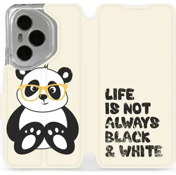 Pouzdro na mobilní telefon Flipové pouzdro Mobiwear - Honor 400 Pro - M041S Panda - life is not (Knížkové flip pouzdro, obal, kryt na mobil Honor 400 Pro - M041S Panda - life is not, materiál Umělá kůže + TPU - ochrana 360°, stojánek, silikonová vanička, magnetické zavírání)