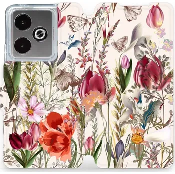 Pouzdro na mobilní telefon Flipové pouzdro Mobiwear - Realme GT 7 - MP01S Rozkvetlá louka (Knížkové flip pouzdro, obal, kryt na mobil Realme GT 7 - MP01S Rozkvetlá louka, materiál Umělá kůže + TPU - ochrana 360°, stojánek, silikonová vanička, magnetické zavírání)