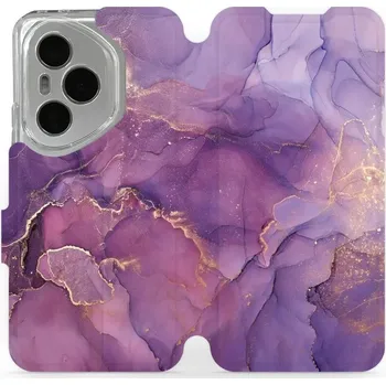 Pouzdro na mobilní telefon Flipové pouzdro Mobiwear - Honor 400 Pro - VP20S Fialový mramor (Knížkové flip pouzdro, obal, kryt na mobil Honor 400 Pro - VP20S Fialový mramor, materiál Umělá kůže + TPU - ochrana 360°, stojánek, silikonová vanička, magnetické zavírání)