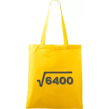 Narozeniny odmocnina 80 - Taška bavlněná - 42 x 38 cm ( Žlutá )