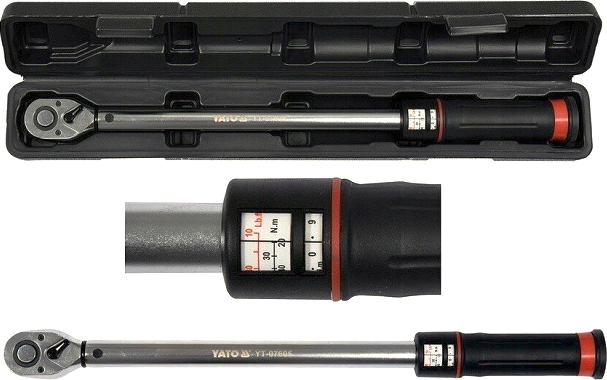 Momentový klíč na kola 20-220 Nm 1/2 Yato 07605 s ráčnou, v kufru