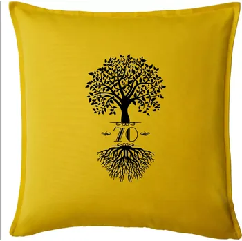 Polštář Narozeninový strom 70 - Polštář 50x50 - 50x50 - Pouze potah ( Žlutá )