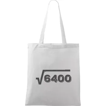 Narozeniny odmocnina 80 - Taška bavlněná - 42 x 38 cm ( Bílá )