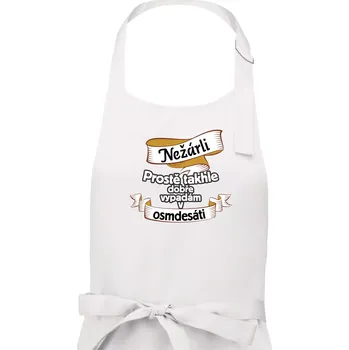 Kuchyňská zástěra Nežárli pro pány 80 - Pánská zástěra na vaření - Univerzální velikost ( Bílá )
