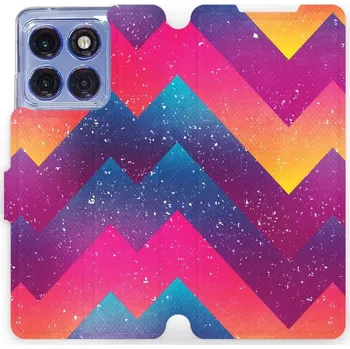 Pouzdro na mobilní telefon Flipové pouzdro Mobiwear - Motorola Edge 60 Pro - V110S Barevné klikyháky (Knížkové flip pouzdro, obal, kryt na mobil Motorola Edge 60 Pro - V110S Barevné klikyháky, materiál Umělá kůže + TPU - ochrana 360°, stojánek, silikonová vanička, magnetické zavírá