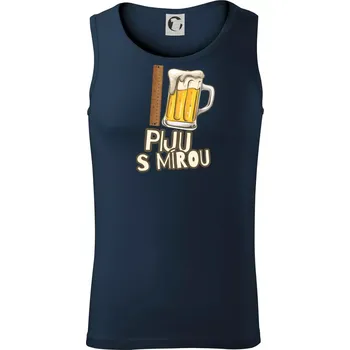 Piju s mírou - Tílko pánské Core - M ( Námořní modrá (velmi tmavá - téměř černá) )