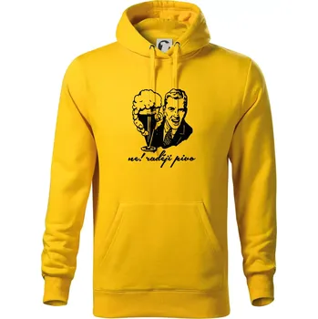 Pánská mikina Ne! Raději pivo - Mikina pánská Cape s kapucí - S ( Žlutá )
