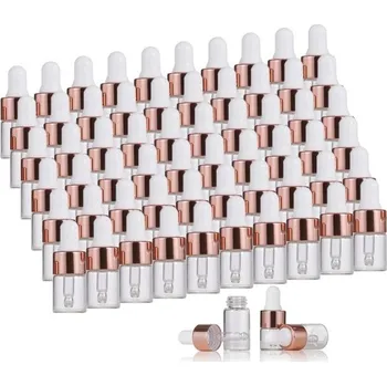 Dávkovač mýdla Sada 10 ks skleněných lahviček 2 ml s kapátkem Uzávěr v barvě růžového zlata Plnitelné obaly na séra nebo esenciální oleje