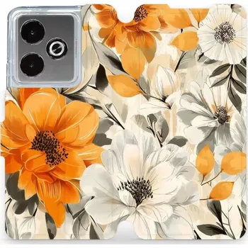 Pouzdro na mobilní telefon Flipové pouzdro Mobiwear - Realme GT 7T - VP75S Podzimní květy (Knížkové flip pouzdro, obal, kryt na mobil Realme GT 7T - VP75S Podzimní květy, materiál Umělá kůže + TPU - ochrana 360°, stojánek, silikonová vanička, magnetické zavírání)