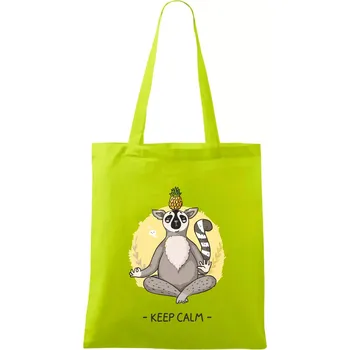 Yoga - keep calm kreslený - Taška bavlněná - 42 x 38 cm ( Limetková )
