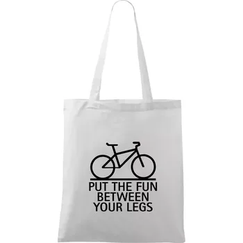 Put the fun between your legs - Taška bavlněná - 42 x 38 cm ( Bílá )