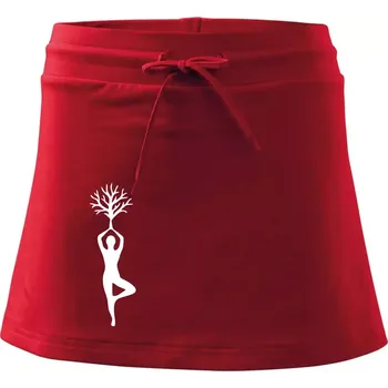 Dámská sukně Yoga strom - Sportovní sukně - two in one - S ( Červená )