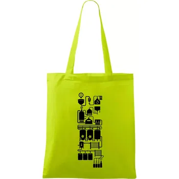 Nákupní taška Příběh piva - Taška bavlněná - 42 x 38 cm ( Limetková )