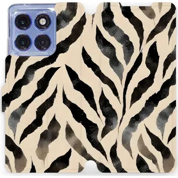 Pouzdro na mobilní telefon Flipové pouzdro Mobiwear - Motorola Edge 60 Pro - VA53S Zebří (Knížkové flip pouzdro, obal, kryt na mobil Motorola Edge 60 Pro - VA53S Zebří, materiál Umělá kůže + TPU - ochrana 360°, stojánek, silikonová vanička, magnetické zavírání)