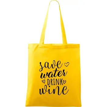 Save water drink wine - Taška bavlněná - 42 x 38 cm ( Žlutá )
