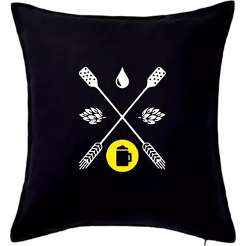 Polštář Pivo ingredience - Polštář 50x50 - 50x50 - Pouze potah ( Černá )