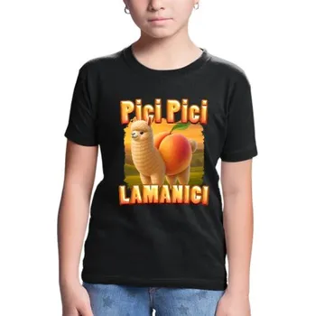 Žertovný předmět Pici pici lamanici - lama broskev - Italian Brainrot - dětské tričko s potiskem- Tričkový.cz