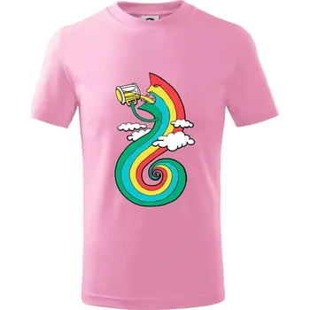 Piju jako duha (Pecka design) - Tričko dětské bavlněné - 146 cm/10 let ( Růžová )