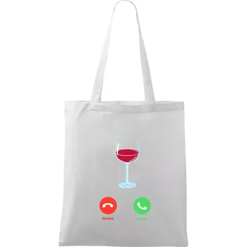 Víno volá (Pecka design) - Taška bavlněná - 42 x 38 cm ( Bílá )