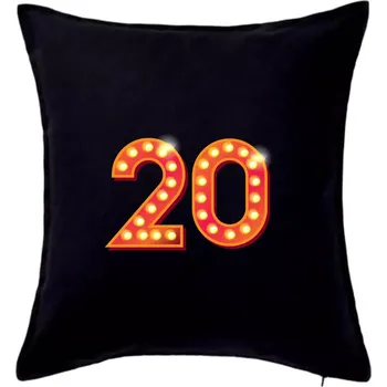 Polštář Čísla žárovky 20 - Polštář 50x50 - 50x50 - Pouze potah ( Černá )