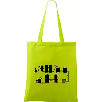 Pivní cesta od výroby k výčepu - Taška bavlněná - 42 x 38 cm ( Limetková )