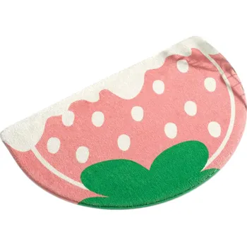 Koupelnová předložka Měkký kobereček 40 x 60 cm Jahoda Savá protiskluzová koupelnová rohož Podložka pod nohy Toaleta Koupelna Malý domácí koberec