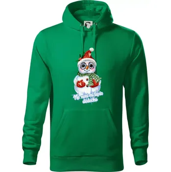Pánská mikina Ne, není mi teplo dědečku - Mikina pánská Cape s kapucí - 5XL ( Středně zelená )