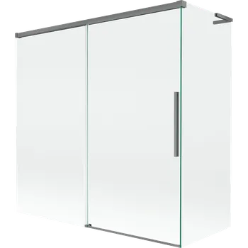 Vanová zástěna Mexen Rox L vana závěs 2-dílný posuvný 160 + 75 x 150 cm, transparentní, gun metal - 8C9L-160-075-95-00 Vanové zástěny