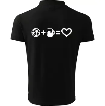 Pánská košile Míč, pivo, srdce - Polokošile pánská Pique Polo 203 - S ( Černá )