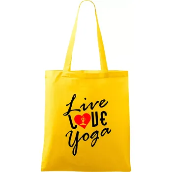 Live Love Yoga - Taška bavlněná - 42 x 38 cm ( Žlutá )