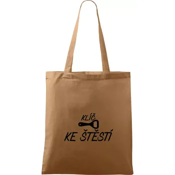 Nákupní taška Klíč ke štěstí otvírák - Taška bavlněná - 42 x 38 cm ( Cappuccino )