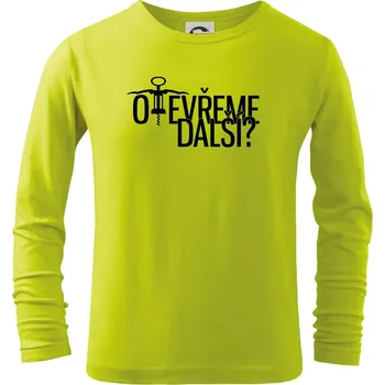 Dětská móda Otevřeme další? - Triko dětské Long Sleeve - 104-110cm / 3-4 roky ( Limetková )