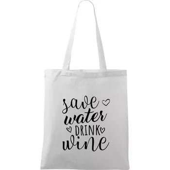 Save water drink wine - Taška bavlněná - 42 x 38 cm ( Bílá )