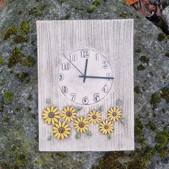 Hodiny Keramické hodiny se slunečnicemi