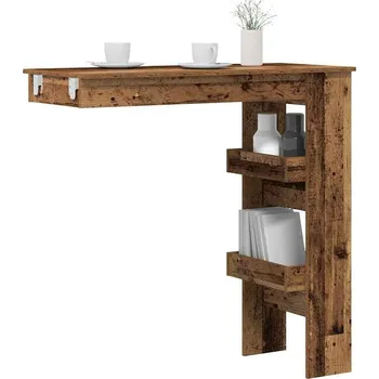 Barový stolek vidaXL Nástěnný barový stolek 102 x 45 x 103,5 cm kompozit [811782] Barva: Staré dřevo