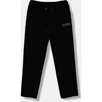 Dětské bavlněné tepláky Guess černá barva, s aplikací, J5YQ17 KAV34 J5YQ17.KAV34.9BYA 99X, vel. 158-166