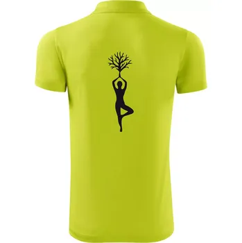 Pánská košile Yoga strom - Polokošile Victory sportovní (dresovina) - S ( Limetková )