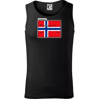 Pánské termoprádlo Norsko vlajka další státy - Tílko pánské Core - M ( Černá )