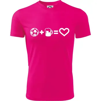 Míč, pivo, srdce - Dětské triko sportovní (dresovina) - 158 cm/12 let ( Neon Pink )